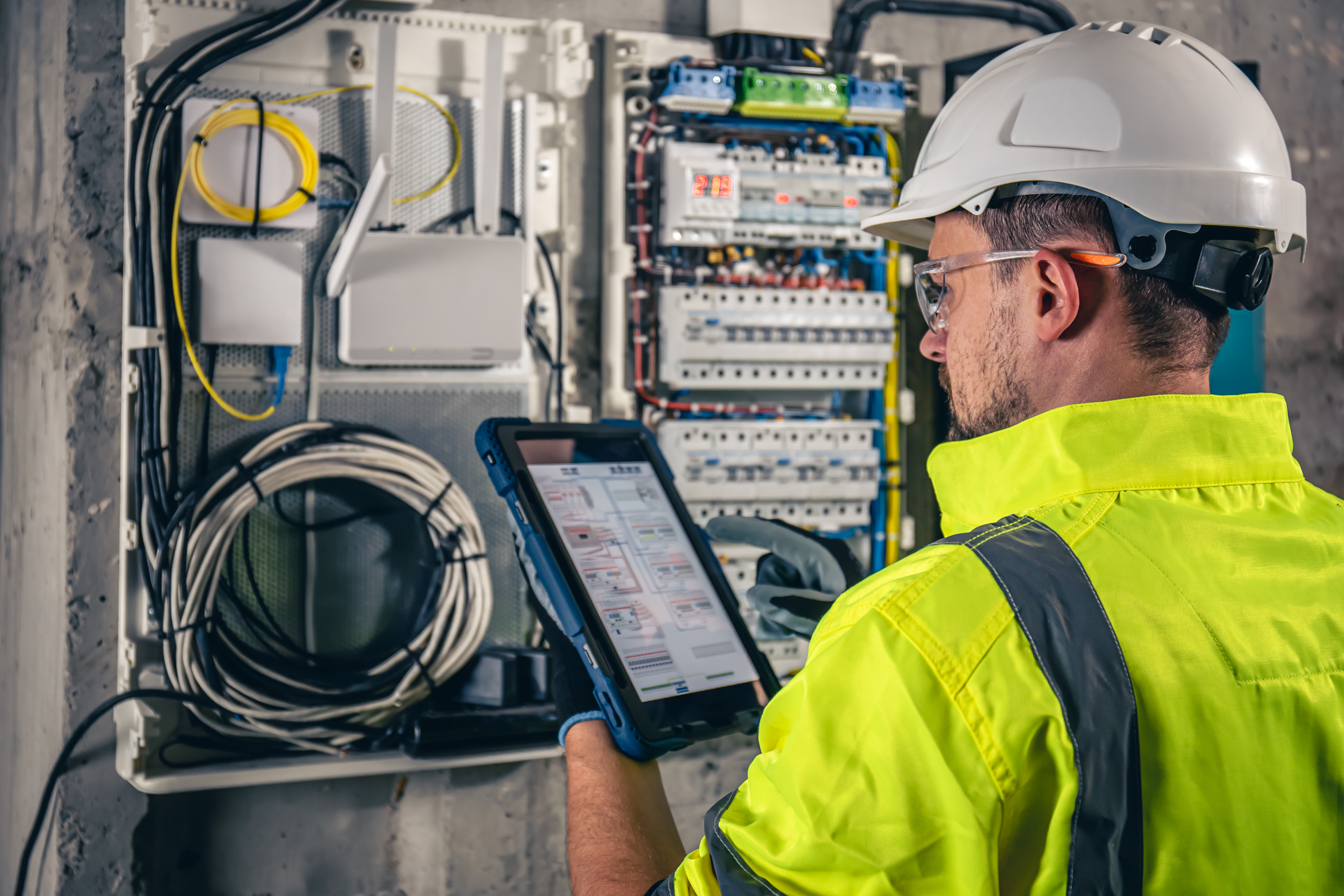 QCEW 2025 Q2 man-electrical-technician-working-switchboard-with-fuses-uses-tablet.jpg